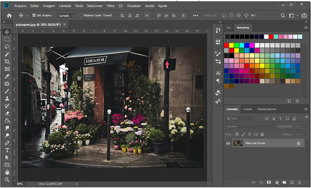 Foto aberta dentro do photoshop