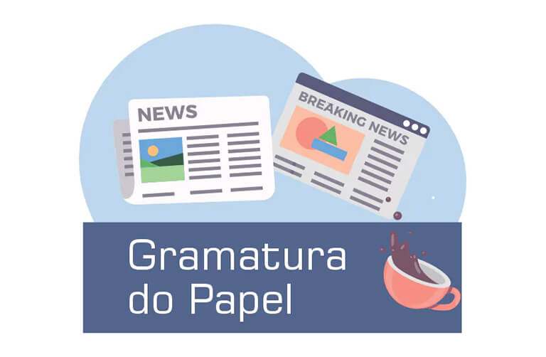 Papel de jornal ilustrando a gramatura do papel