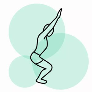 Posição utkatasana postura da cadeira